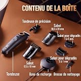King C Gillette Cordless Beard Trimmer PRO MAX for Men with 40 Length Settings and Style Lock. 1 Trimmer, 1 Cleaning Brush, 4 Interchangeable Combs, 1 Charging Stand, and 1 Zip Pouch - 6