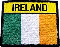 Vista 2 de Parche de bandera de Irlanda (3.75 pulgadas) con gancho y bucle, insignia bordada, Airsoft, paintball, artes marciales, ejército irlandés