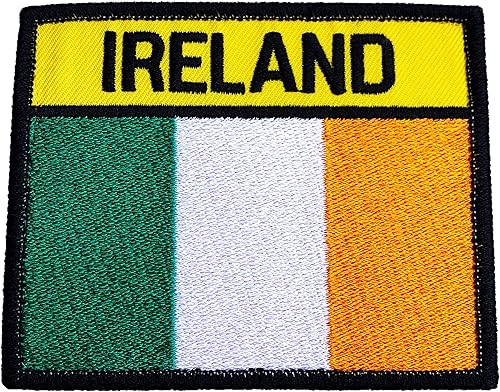 Miniatura 2 de Parche de bandera de Irlanda (3.75 pulgadas) con gancho y bucle, insignia bordada, Airsoft, paintball, artes marciales, ejército irlandés,