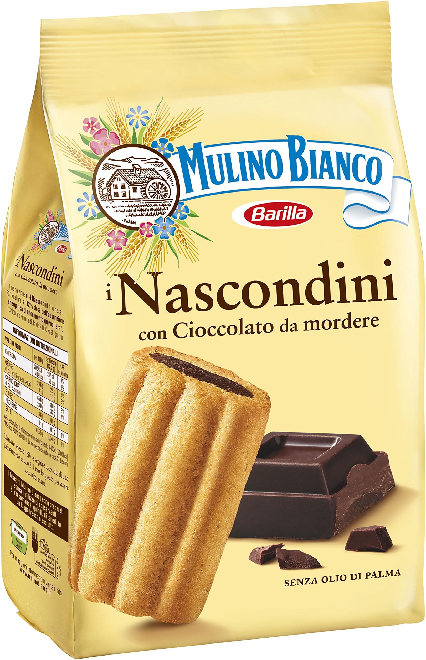 Italian Biscuits | Mulino Bianco, Nascondini -330g | Italian Cookies | 11.64 Ounce Total Weight