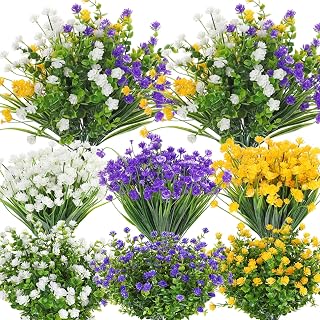 WILLBOND 36 Bundles 36 Bundles Artificial Flowers, Yellow, Purple, White