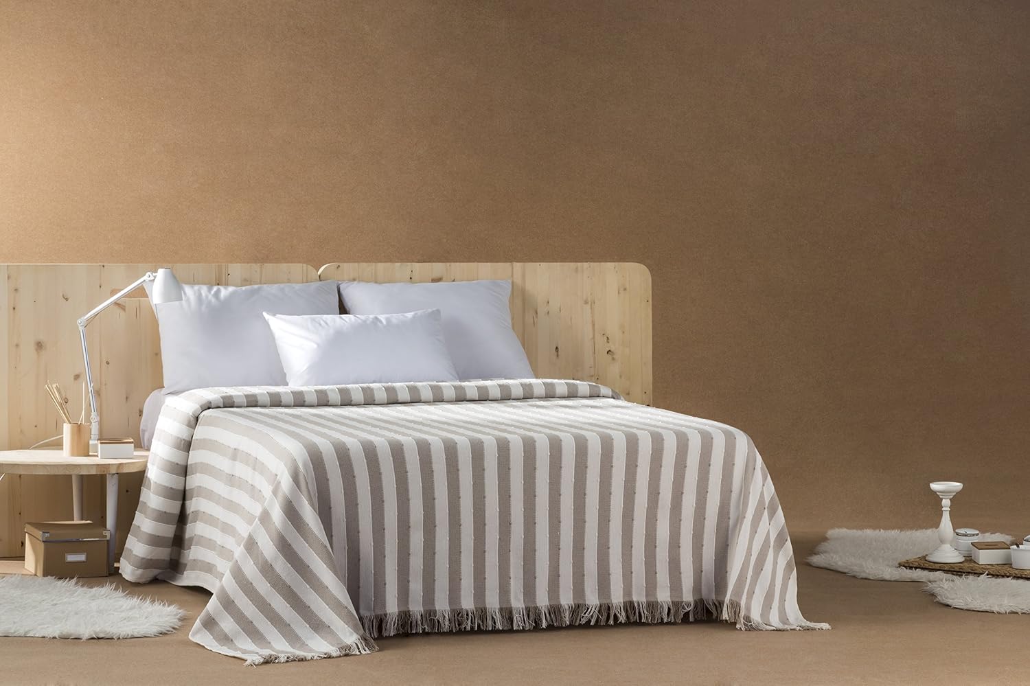 Estoralis Multipurpose Blanket, Cotton, Beige, 230x270 cm - Image 4