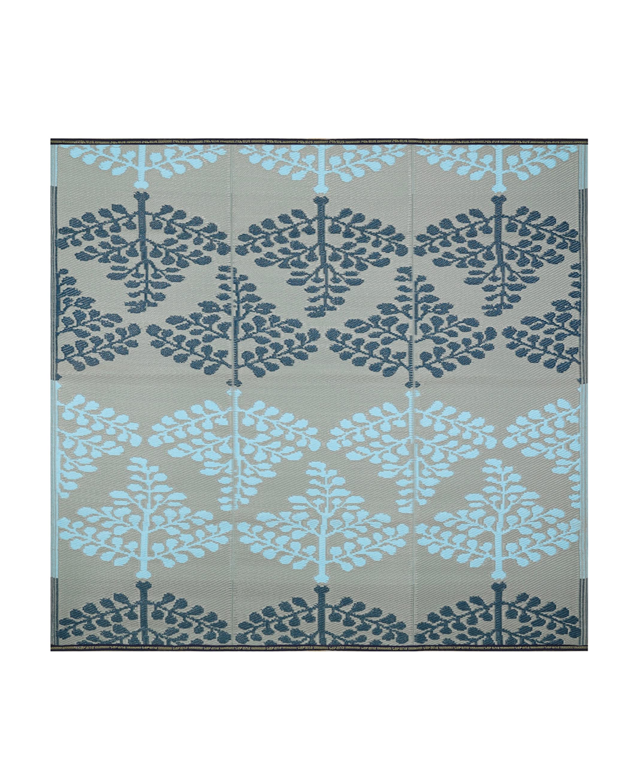 Sapana Carpet-Mats Chatai Mats for Home Outdoors Picnic Multipurpose, Foldable, Reversible, Rectangular, Plastic chatai Floor Mat for Sleeping Indoor use Motif Blue & Grey 6 x 6 (180 cm X 180 cm) (B09TTBY556) Amazon Price History, Amazon Price Tracker