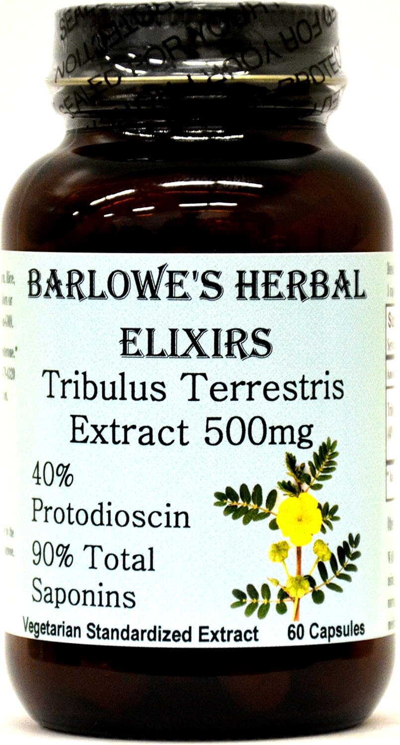 Tribulus Terrestris Extract - 40% Protodioscin 90% Total Saponins - 60 500mg VegiCaps - Stearate Free! : Health & Household
