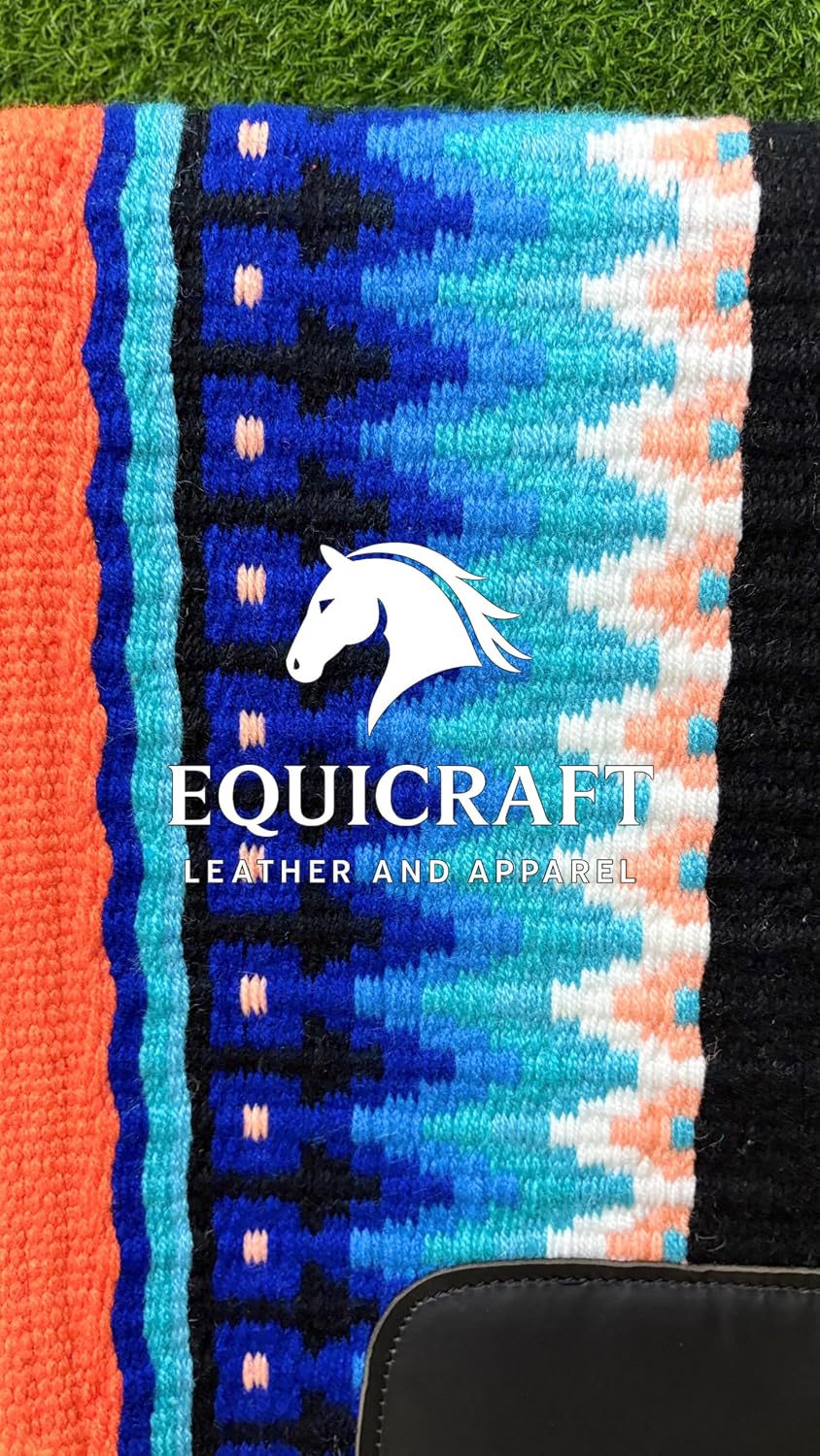 Handmade Western Show Saddle Blanket | Genuine New Zealand Wool Pad | Custom Equestrian Gear AM-07