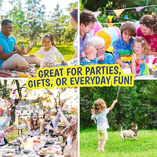 Miniatura 6 de Maxx Bubbles Paquete de 24 varitas de burbujas a granel de 14.6 pulgadas para juguete de verano, uso de actividades al aire libre e interior,