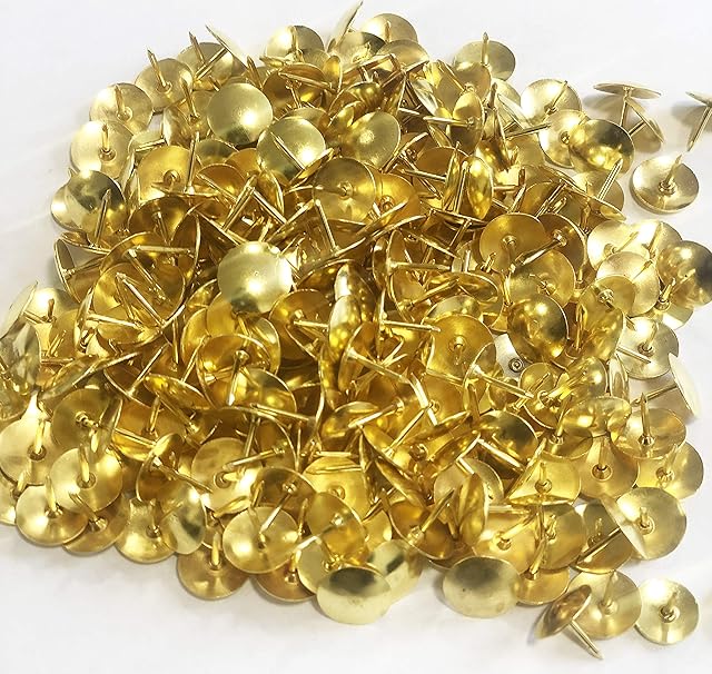 150 Push Pn Thumbtacks Drawing Pins Brass Plated Cork Board Map Office Home Craft Strong Sharp