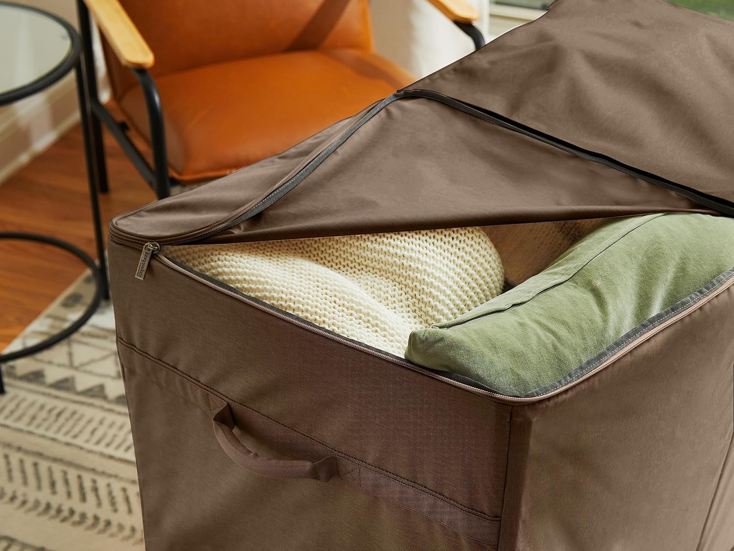 Covermates Keepsakes - Rolling Structured Storage Bag - Heavy Duty Polyester, Padded Handles - Dual Zipper - Closet Storage, Brown Heather