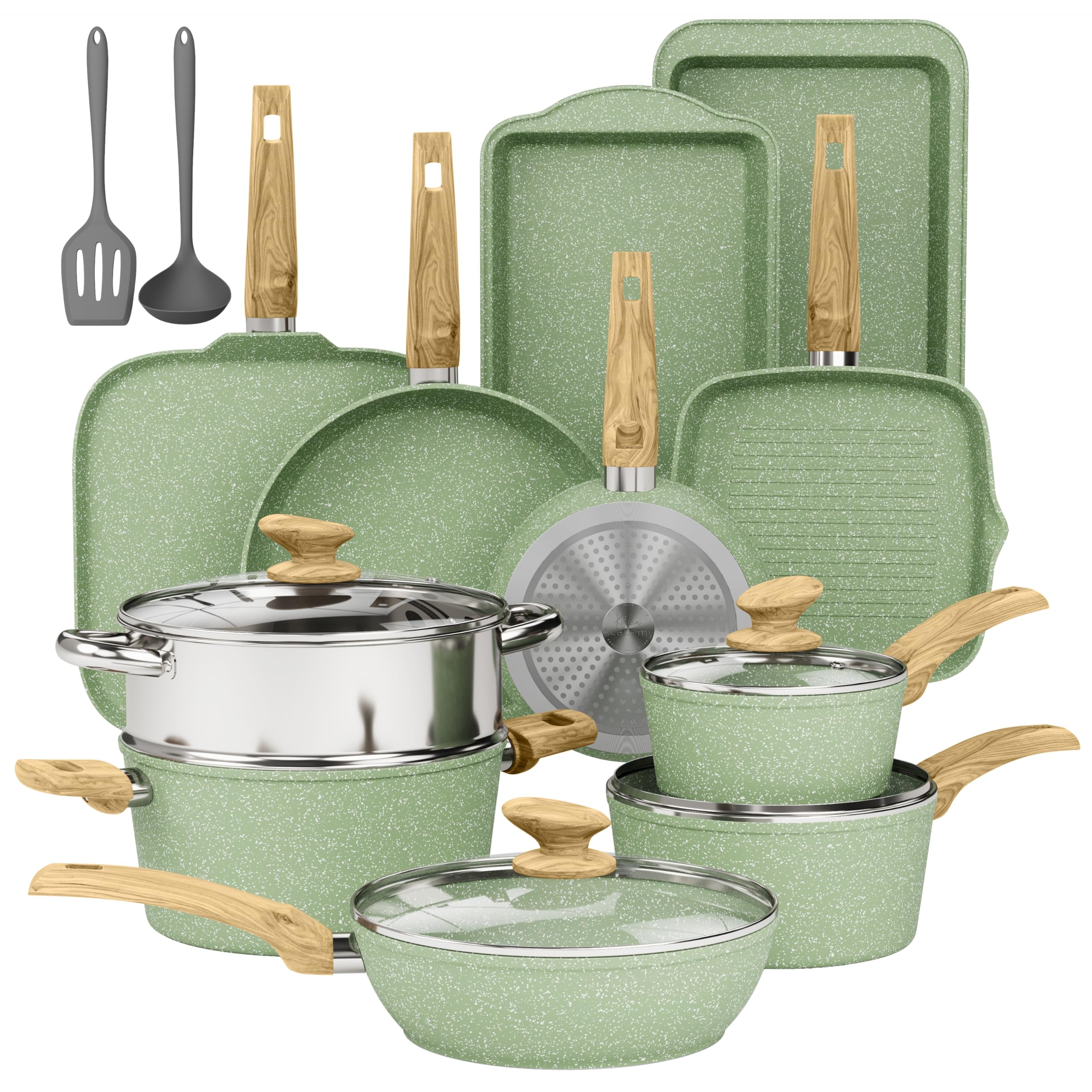 DishDelight 17 Piece Granite Cookware Set