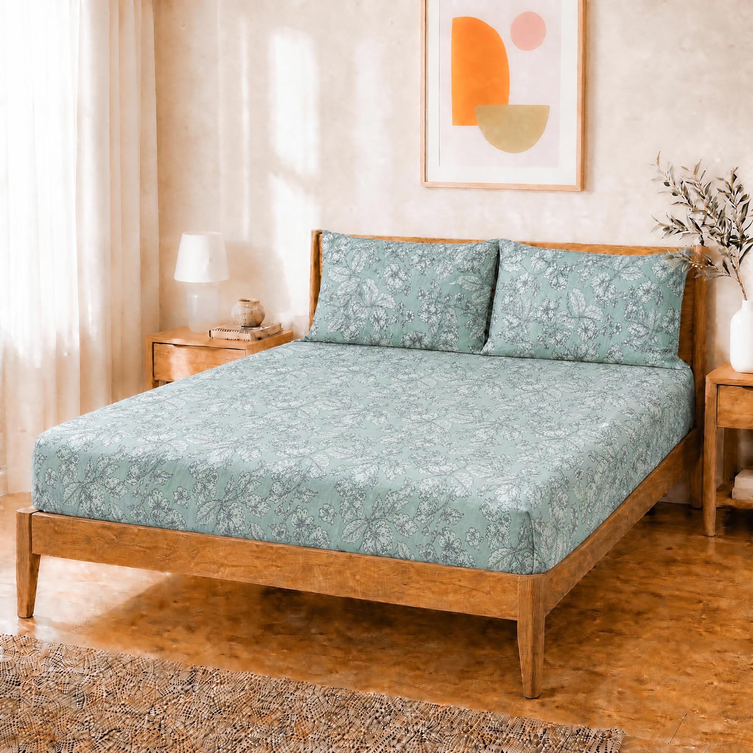 Salt Earth Queen Fitted Sheet - Cotton Feel & Deep Pocket -25