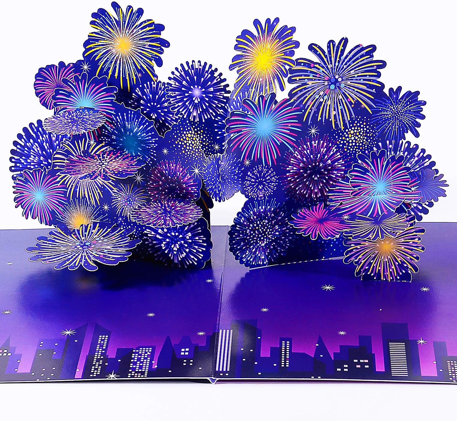 Liif Firework Happy New Year 2023 3D Greeting Pop Up Card, Holiday Card, Happy New Year Card, Congratulations Card, July 4th, Happy Retirement,With Message Note & Envelop,Large Size 8 "x 6"