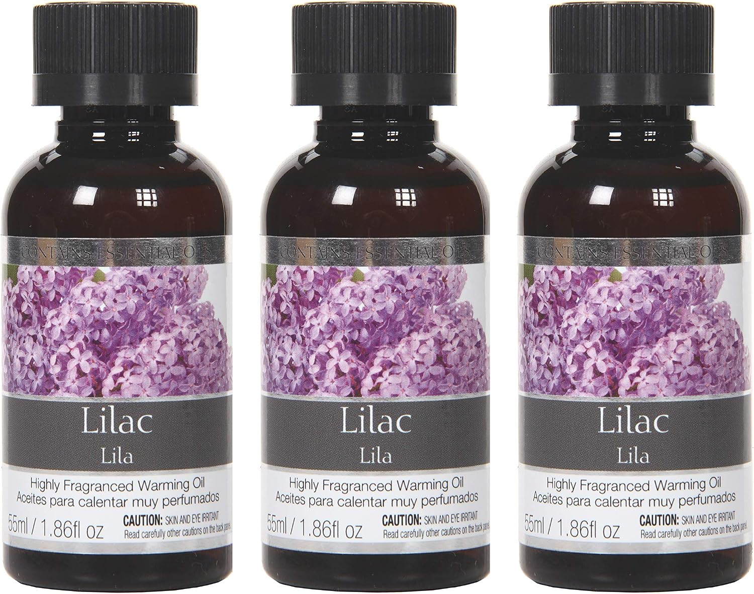 Hosley's Set of 3, 55 ml Lilac Fragrance Warming Oils. Ideal Gift for Weddings, Spa, Meditation Settings. P1