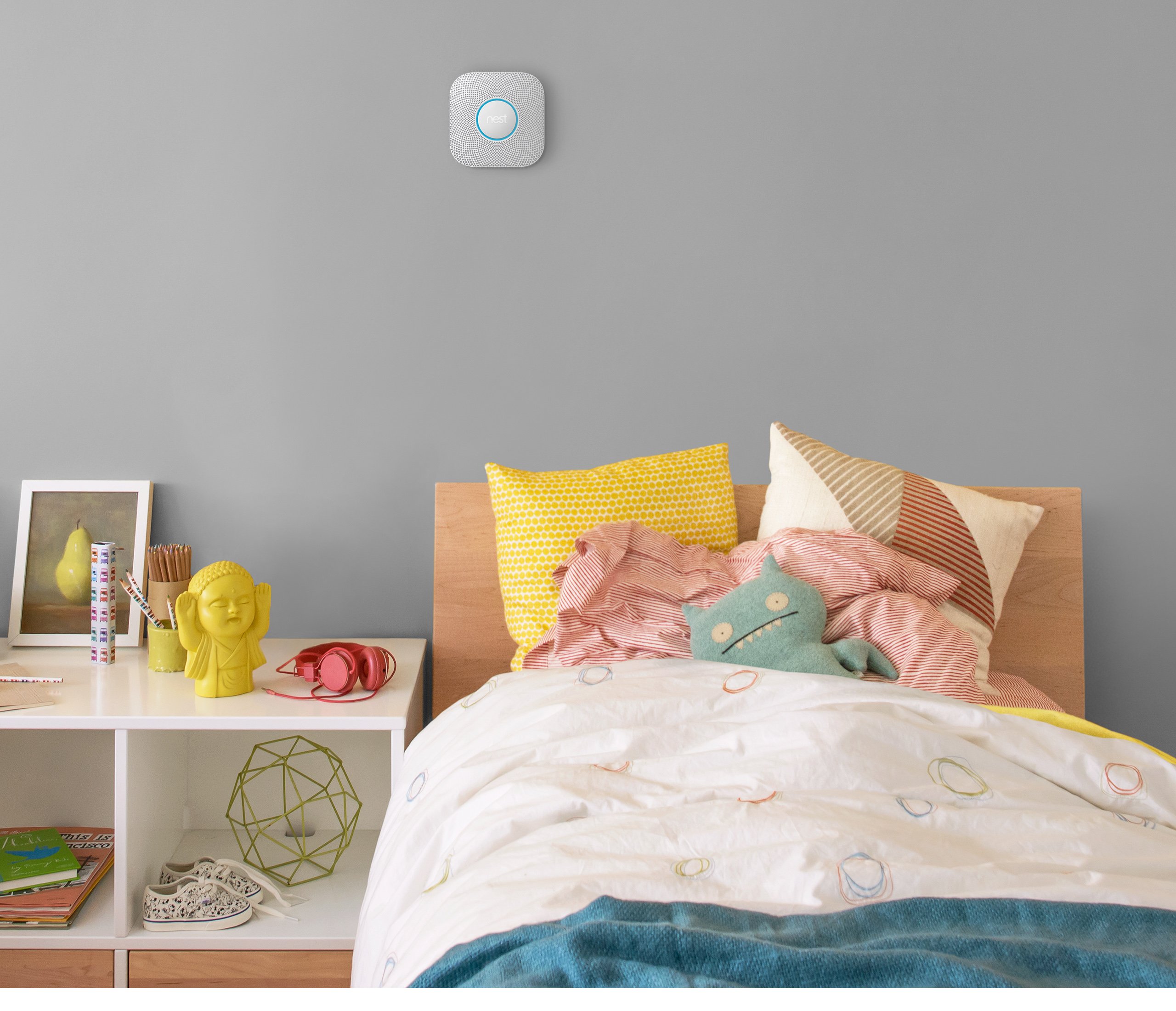 Google Nest Protect 2ème Génération: Détecteur de Fumée et Monoxyde de Carbone, (à Piles), Blanc
