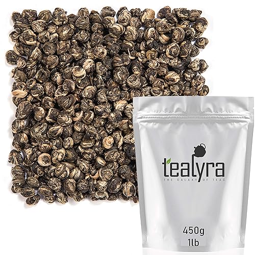 Tealyra - Imperial Jasmine Dragon Pearls - 16 onzas - Hoja suelta de tĂ© verde - El mejor tĂ© de jazmĂn - Cultivado orgánicamente - 1587oz Tealyra - Imperial Jasmine Dragon Pearls - 16 onzas - Hoja suelta de tĂ© verde - El mejor tĂ© de jazmĂn - Cultivado orgánicamente - 1587oz