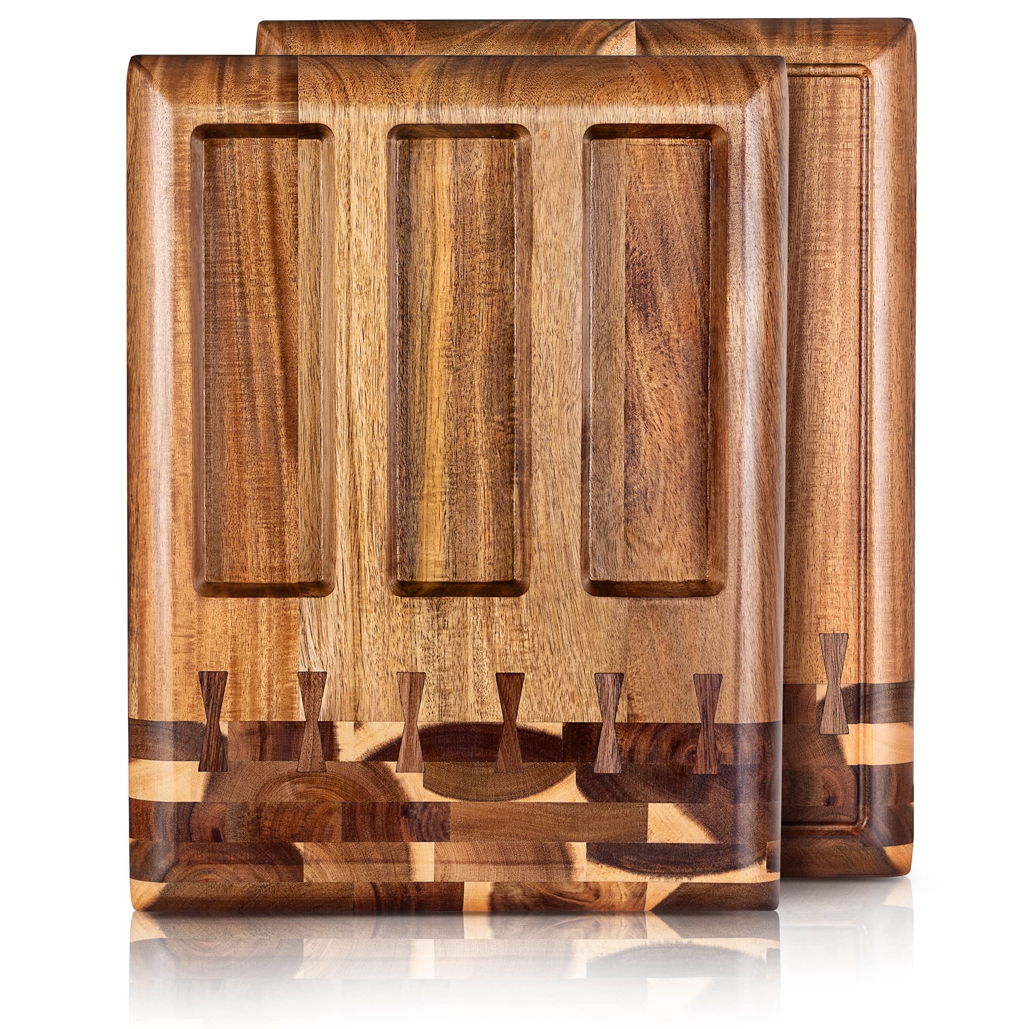 Collage Tabla de Cortar Madera de Acacia para Cocina y Hogar - Tabla de Cortar grande de Bloque de Carnicero, Madera Sostenible, Ranura para Jugos