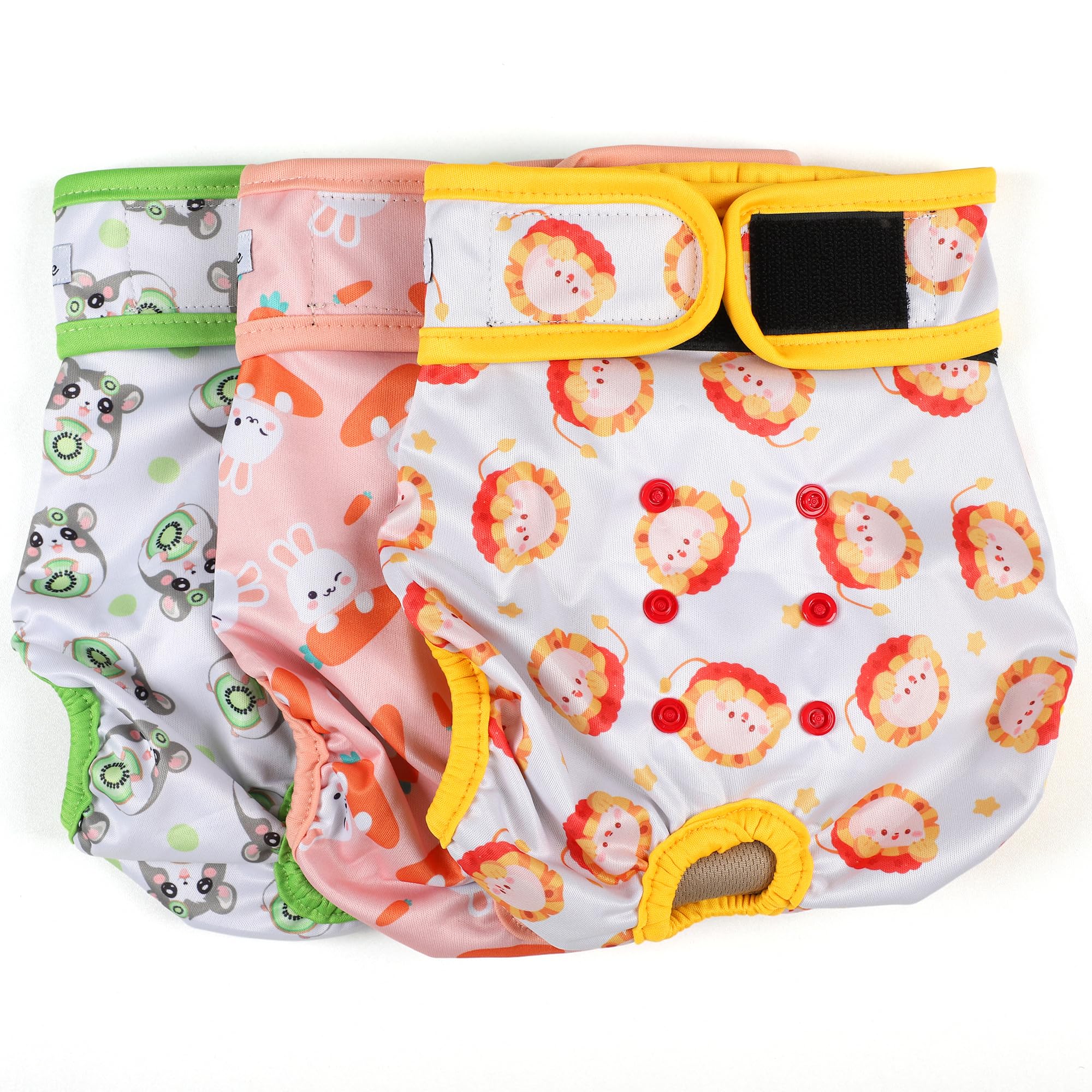 Female Dog Diapers - Premium Reusable Diapers for Doggie in Heat - Highly Absorbent for Pet Incontinence with Adjustable Snaps Rabbit, XL