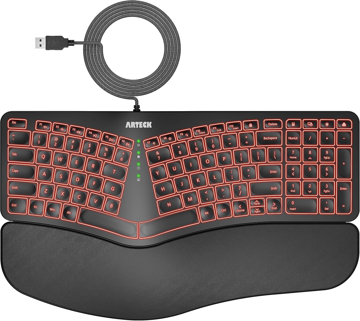Arteck Wired Backlit Ergonomic Split Keyboard