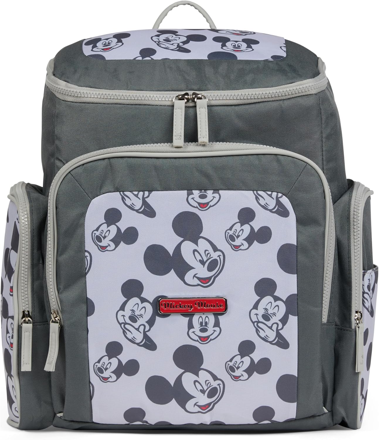 Disney Diaper Bag Backpack with Changing Pad Mickey Mouse – 16” Nylon Baby Bag for Parents, Insulated Bottle Holders, Multiple Storage Pockets