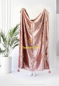 Sophia-Art Luxury Crushed Velvet Throw Blanket with Tassels Sofa Bed Soft Blankets Boho Warm Throws Cozy Plush Lightweight Pet 50x60 inches, Rose