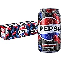 Vista 1 de Pepsi Zero Sugar Cola Soda Pop, cereza silvestre, latas de 12 onzas (paquete de 12)