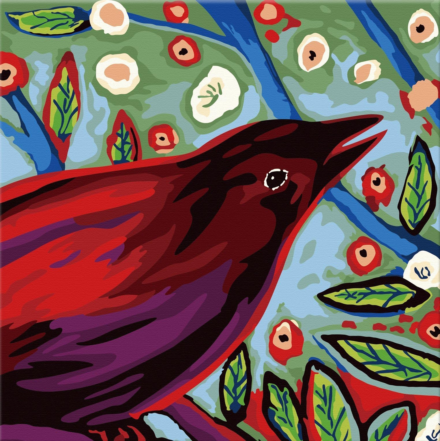 Karribi Paint by Numbers Kit for Adults and Children - Spring Birds Series (Bird VII)