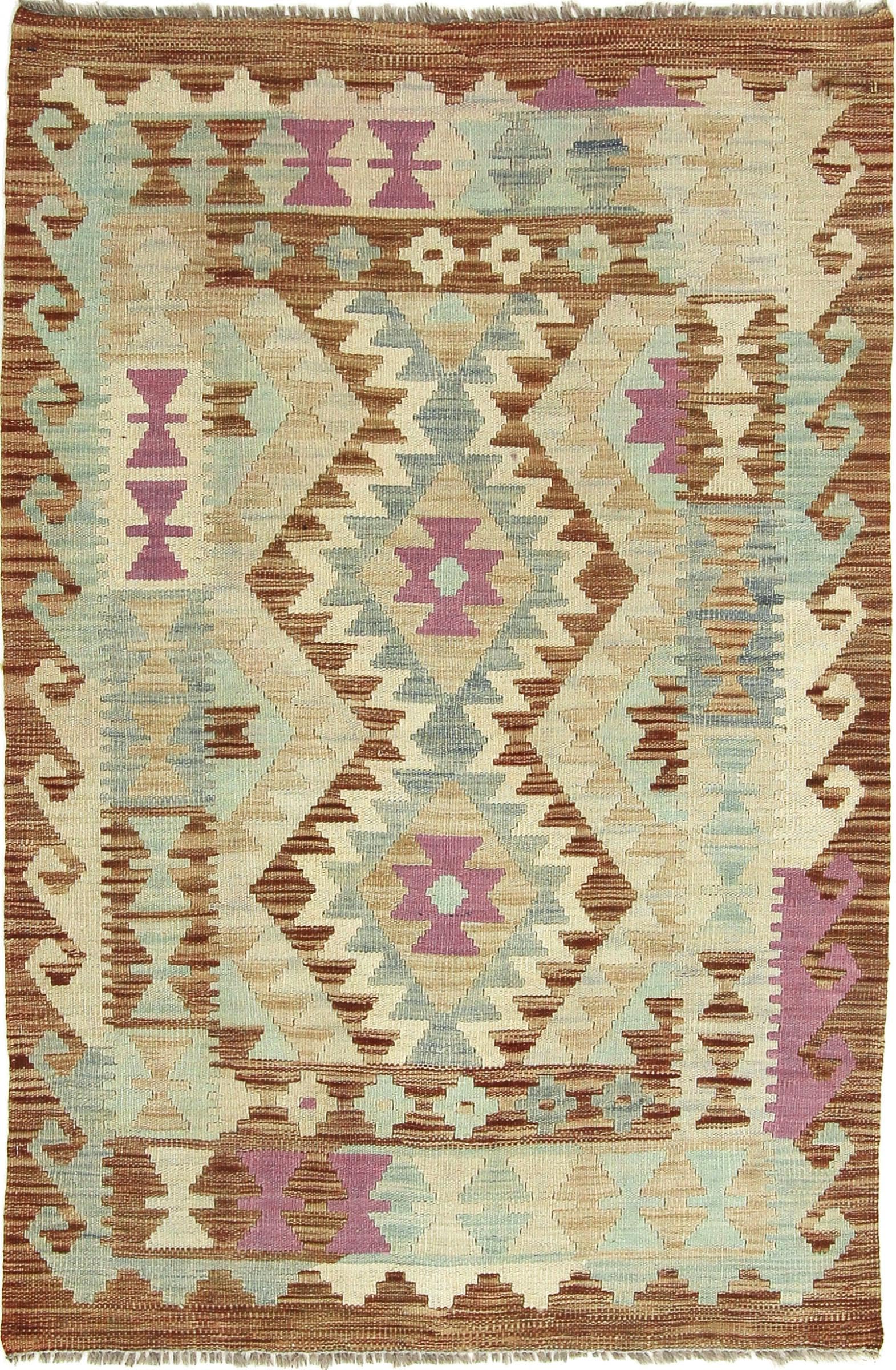 Kilim Afghan 96x144 tapis d'orient en laine pour sublimer votre salon moderne