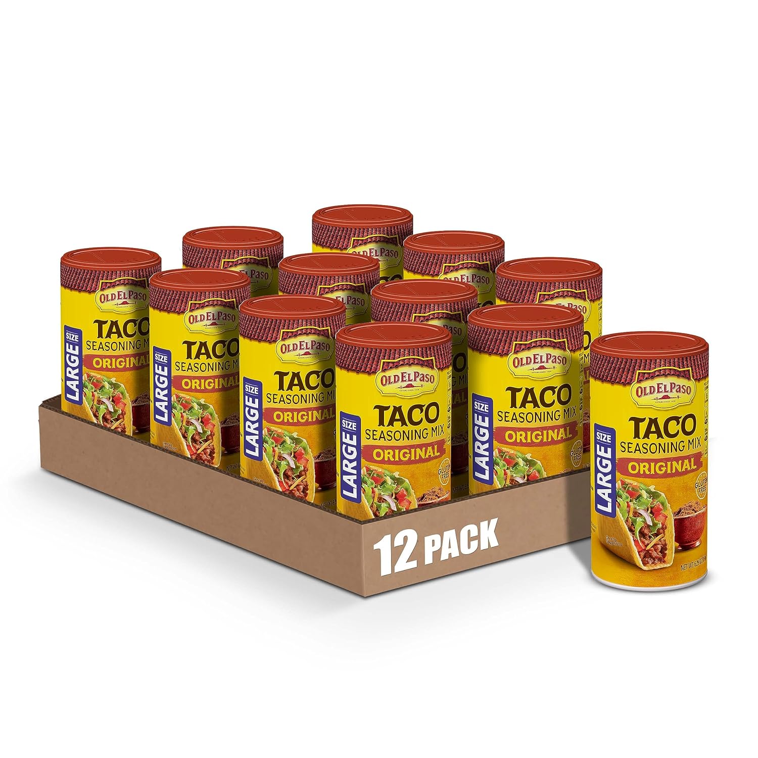 Old El Paso Taco Seasoning, Original, Large Size, 6.25 oz. (Pack of 12)