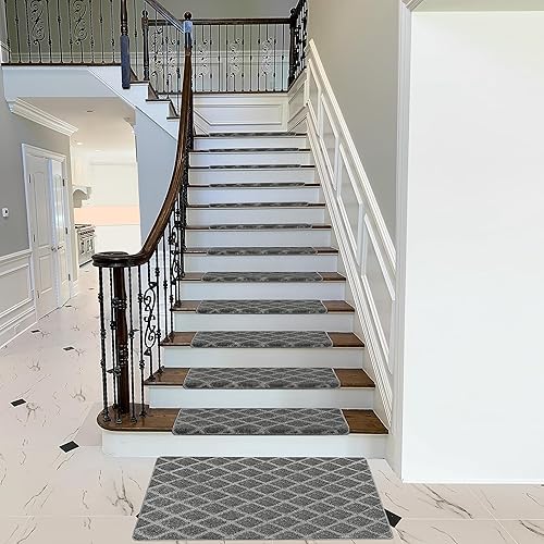 Miniatura 2 de PURE ERA Bullnose - Juego de peldaños para escaleras sin cinta, antideslizantes, protectores de escaleras para interiores, alfombras aptas para