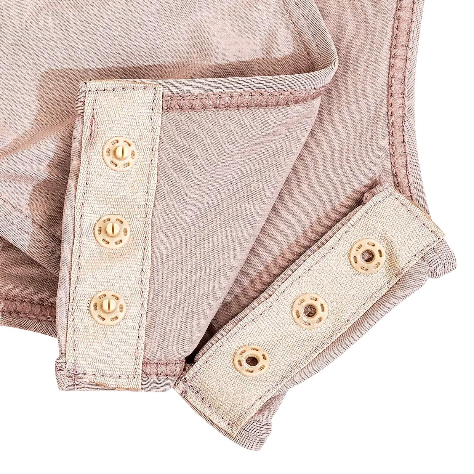 Damen Ärmellos Hochgeschlossen Tanz Ballett Trikot mit Druckknopf