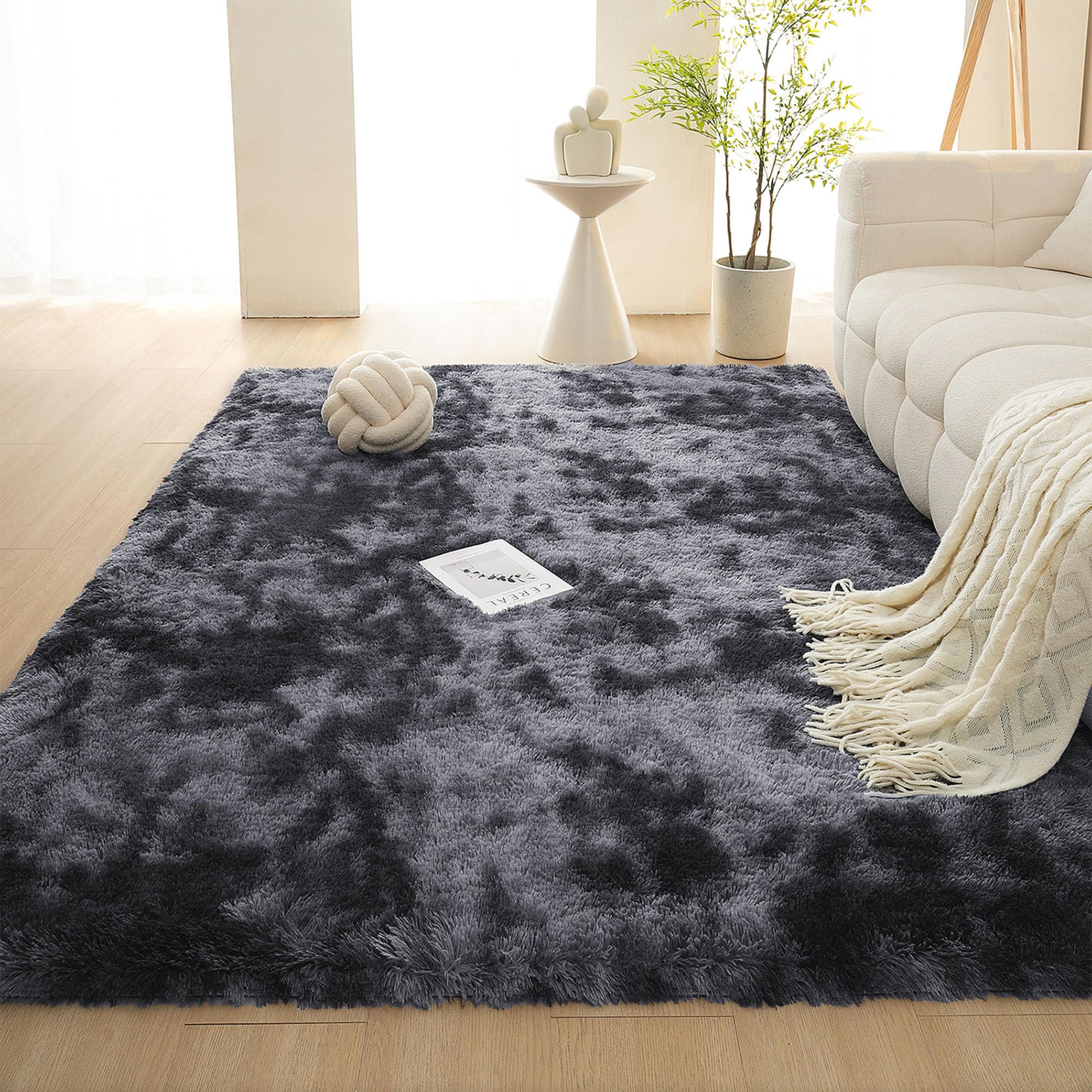 Tapis de chambre enfant gris lavable pour créer un coin lecture cosy