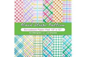 12x12" Buffalo Plaid Scrapbook Paper for Easter Crafting