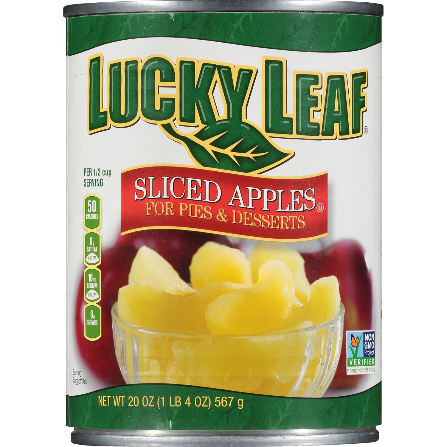 Lucky Leaf Sliced Apples in Water for Pies and Desserts, 20 Ounce (Pack of 12)