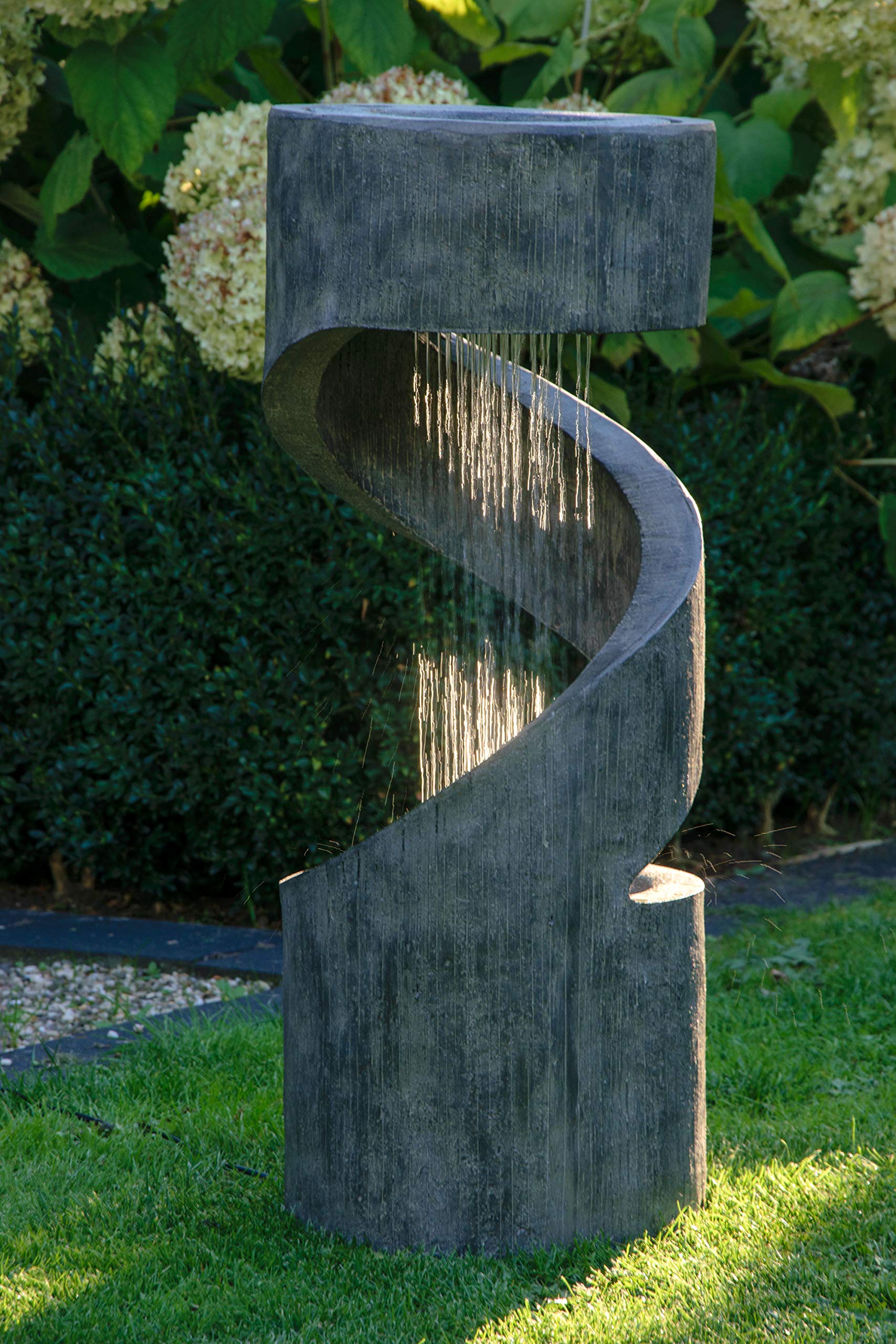 dobar® Fuente de jardín Venus 96160e de diseño Grande, con iluminación LED, Cascada de poliresina, Fuente Decorativa para Exteriores, 31,5 x 31,5 x 79,5 cm