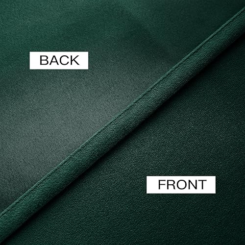 Miniatura 6 de FY FIBER HOUSE Cortinas opacas de terciopelo verde oscuro para sala de estar, modernas cortinas con aislamiento térmico de lujo para decoración del