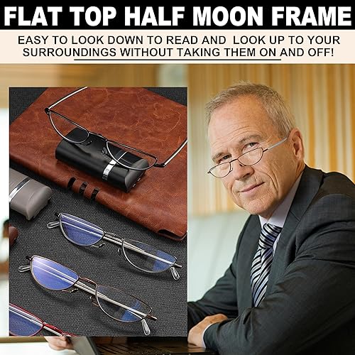 Miniatura 8 de Anteojos de lectura plegables anti luz azul UV, almohadilla de nariz suave para lectores de bisagra de resorte con llavero de bolsillo para hombres