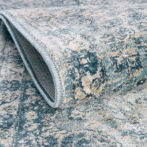 Miniatura 6 de Unique Loom Newport Collection - Alfombra de área olmos (ovalada 4' 0" x 5' 11", azul marinoazul claro)