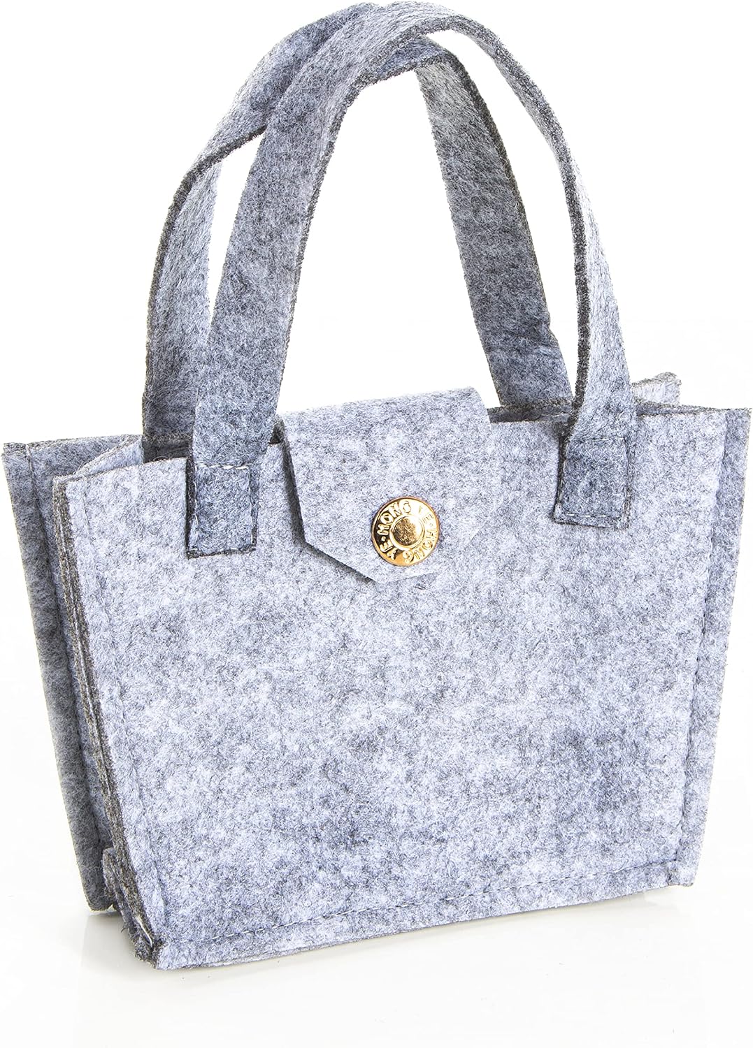 Logbuch-Verlag Small Felt Bag Easter Nest Gift Bag Mini Packaging for Filling Grey 15 x 11 x 6 cm Basket with Felt Press Stud