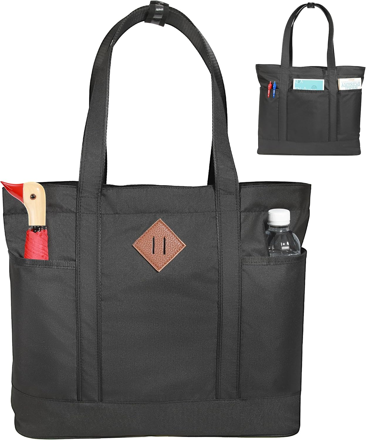 Women’s Work Tote Bag with Zipper, 15.6” Laptop Compartment, 24L Large Office Tote for Daily Commute & Travel | Insulated Pocket - Image 10