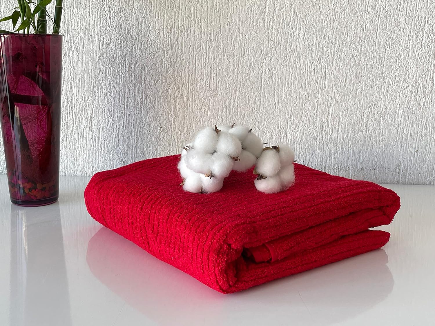 DEKADRON Extra Large Oversized Bath Towels 100% Cotton Turkish Towels for Hotel Pool Spa (Claret Red)