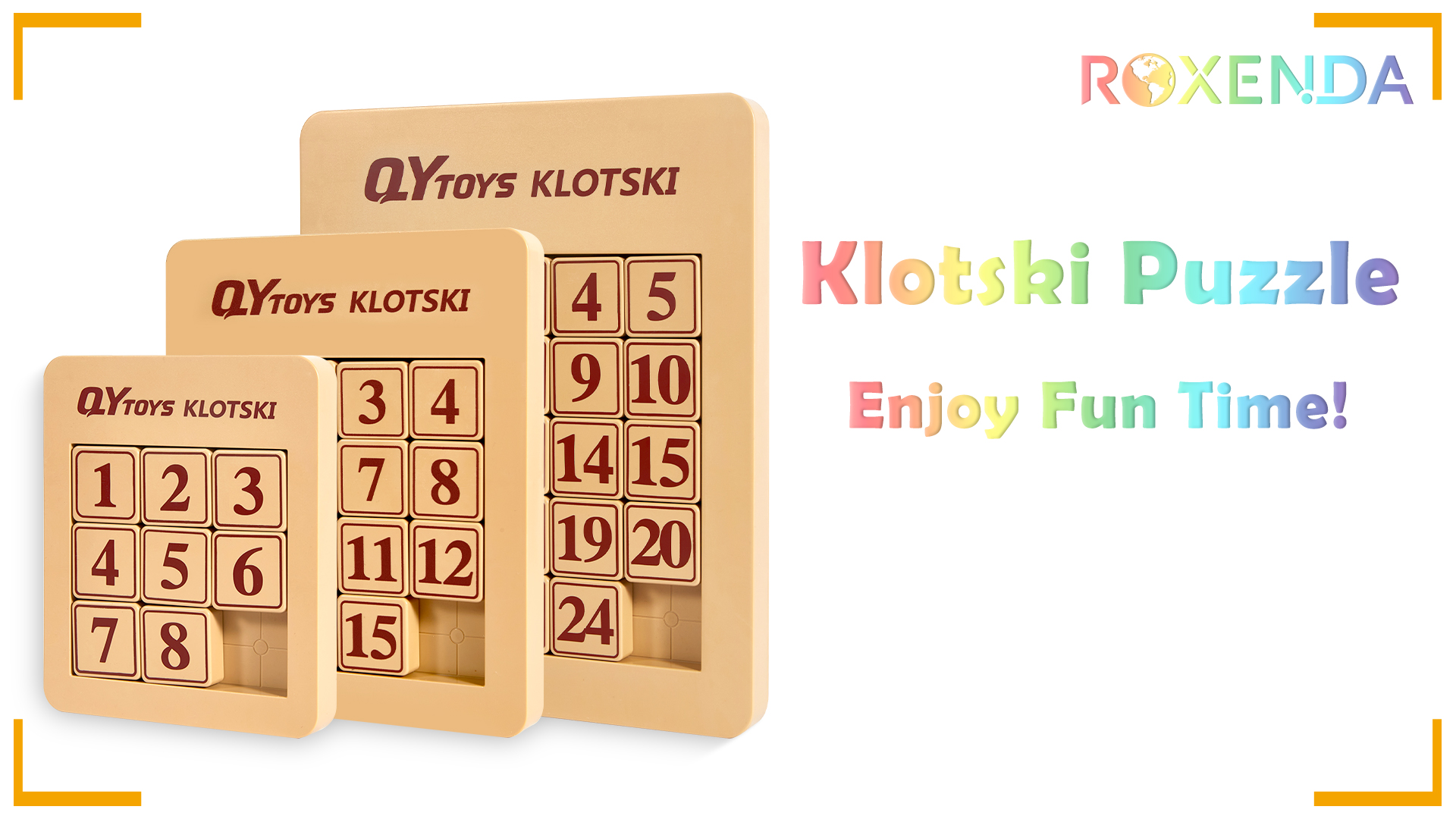 ROXENDA Klotski Puzzle, Jeu de Blocs Glissants Éducatif pour Enfants 4x4 - Jeux Mathématiques Logique Énigme
