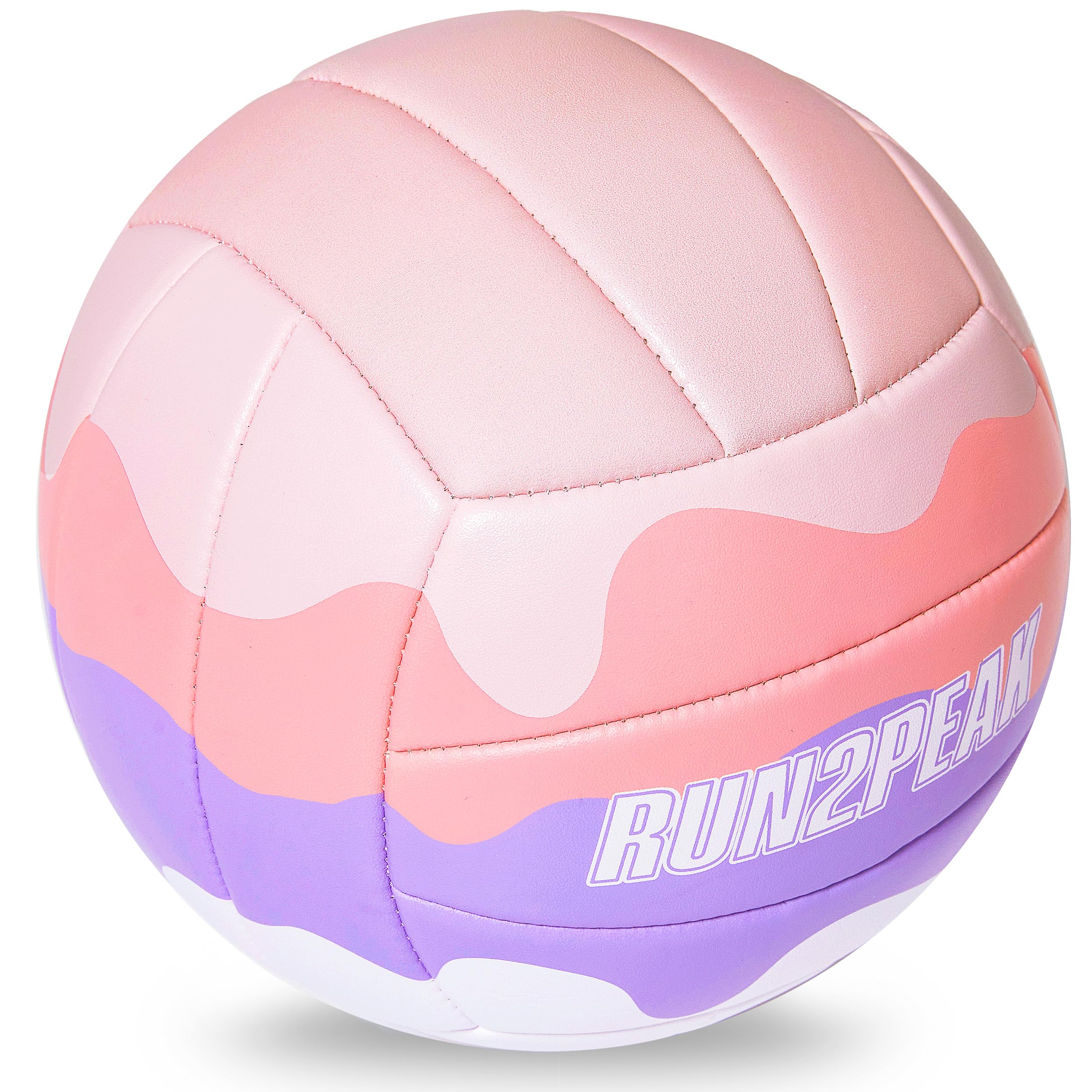 RUN2PEAK Ballon de volley-ball doux au toucher pour adolescentes, filles, enfants, jeunes équipes, débutants, ballons de volleyball durables pour extérieur, intérieur, plage, piscine, jeu d'eau