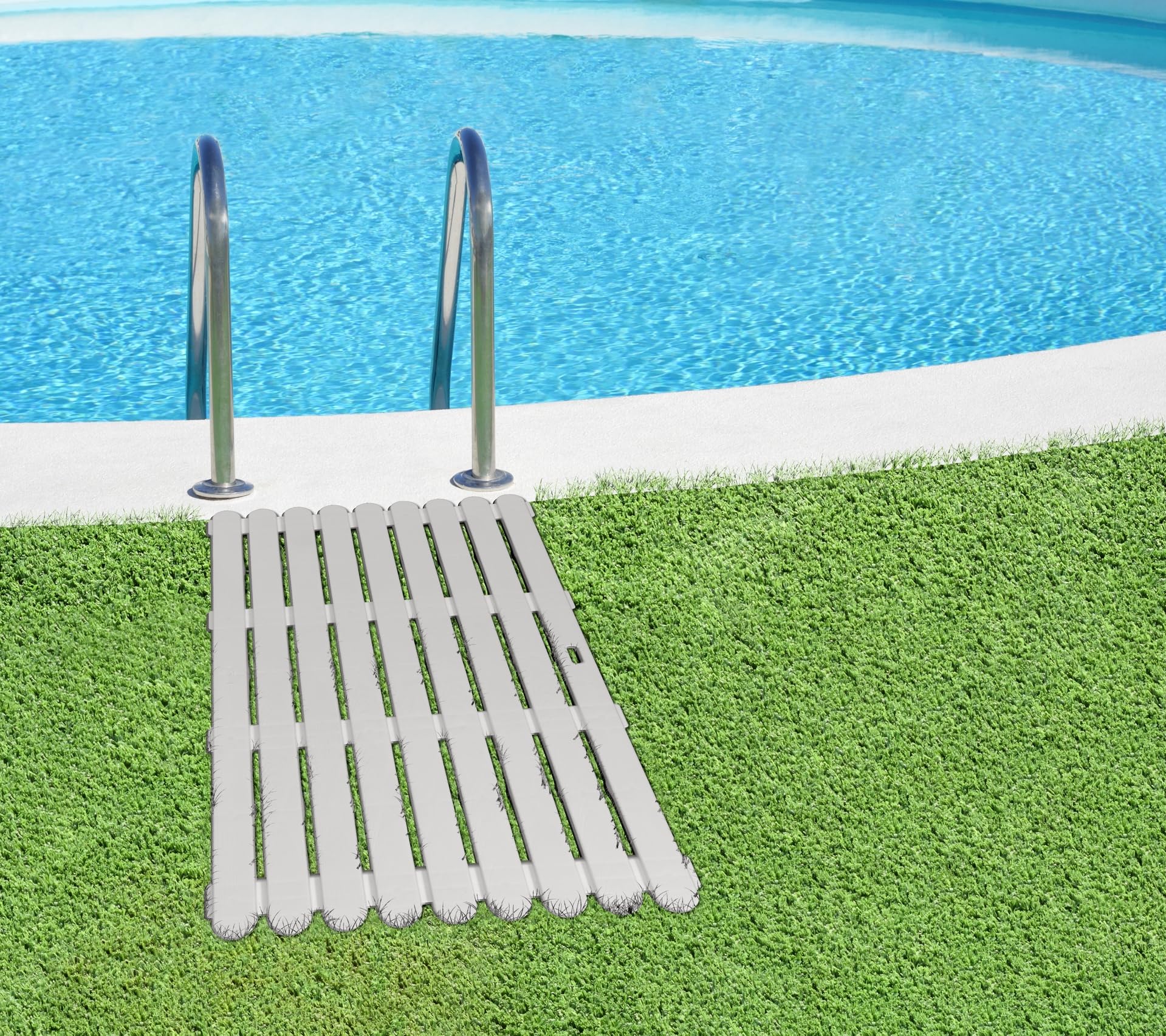 WENKO Griglia da bagno per interni ed esterni, antiscivolo, per bagno, piscina, plastica, 80 x 50 cm, beige