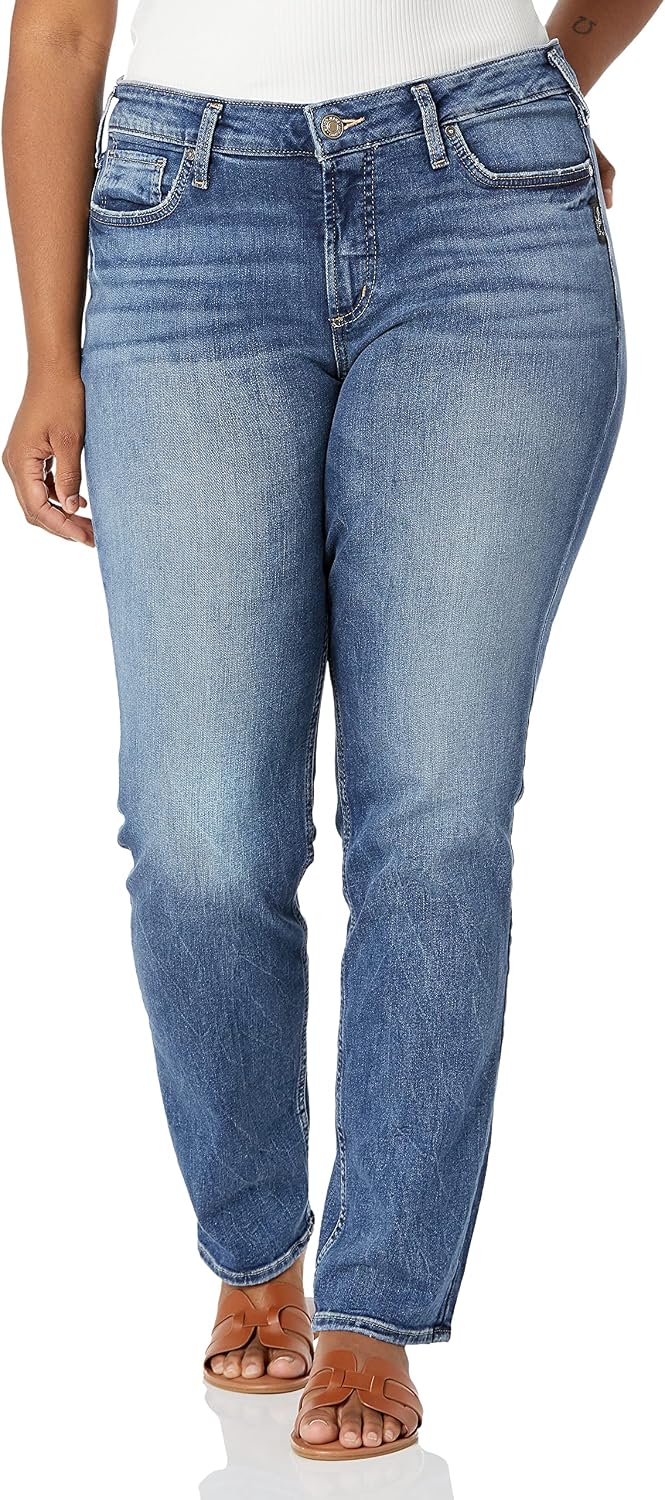 Silver Jeans Co. Plus Size Isbister High-Rise Straight-Leg