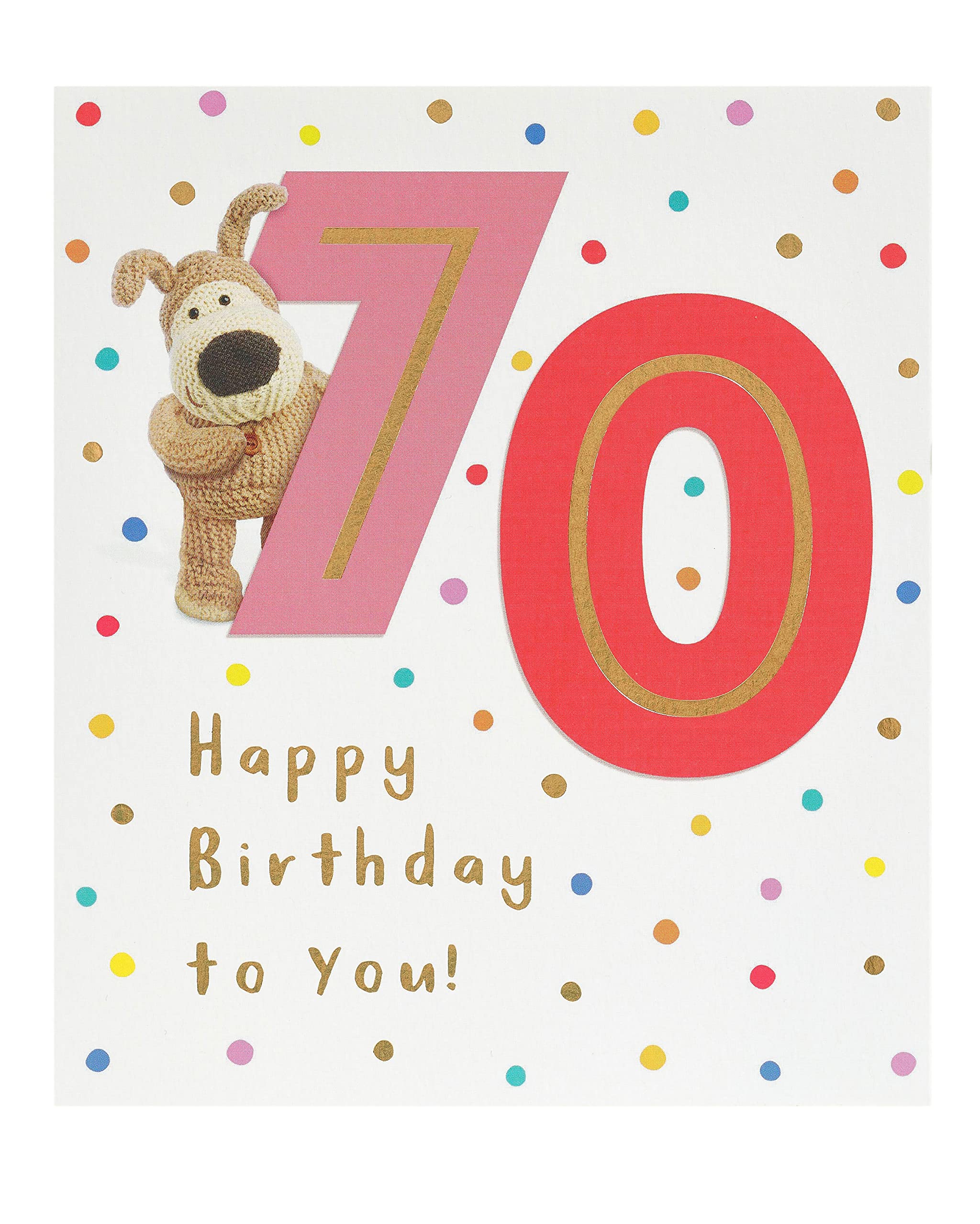 Boofle 70th Birthday Card For Her/Female/Friend With Envelope - Cute Design
