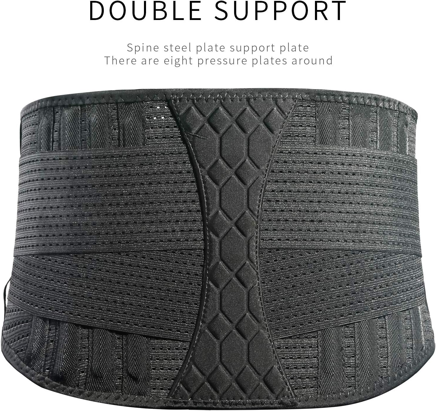 SKDK Lumbar Support Back Brace -Relief for Back Pain ,Herniated Disc ,Breathable Mesh Design ,Spine Steel Plate Support ,Adjustable Support Straps ,Lower Back Belt(Large) : Health & Household