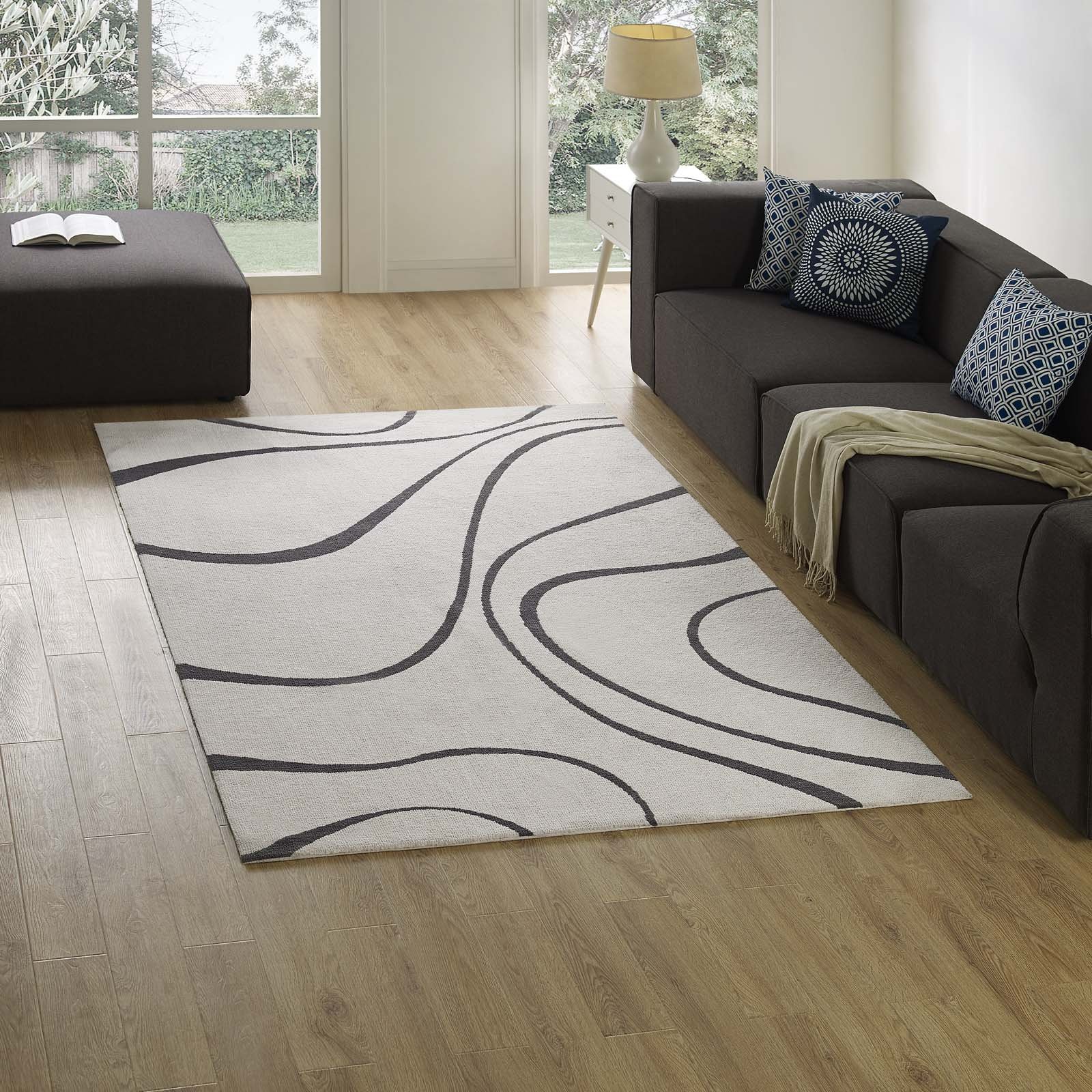 Amazon.com: Modway Therese Abstract Swirl 5x8 Area Rug