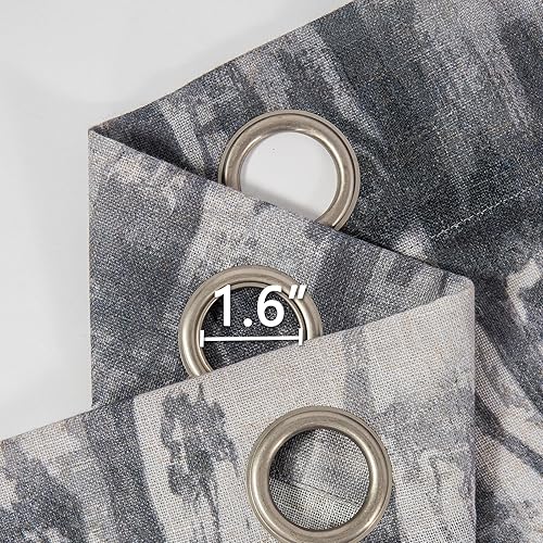 Miniatura 4 de Cortinas de 84 pulgadas de largo, juego de 2 paneles para sala de estar, dormitorio, estampado texturizado de lino, cortinas abstractas para puerta,