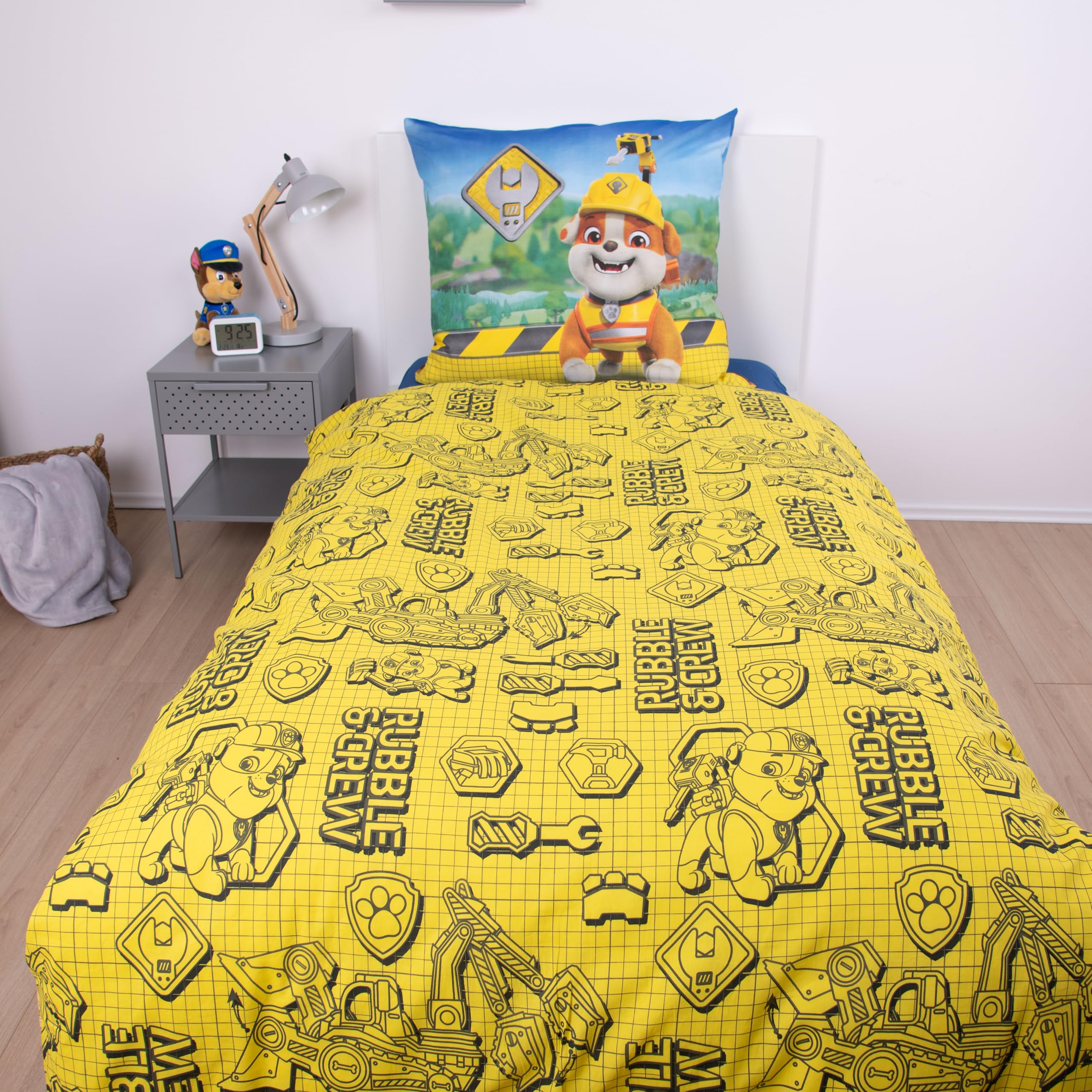 Herding Rubble and Crew Bettwäsche-Set aus 100% Baumwolle, Wendbare Kinderbettwäsche mit Kissenbezug 80x80 und Bettbezug 135x200 cm, Produziert nach Oeko-TEX Standard 100