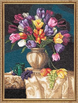 Janlynn Joy of Spring Counted Cross Stitch Kit, Blue, Orange