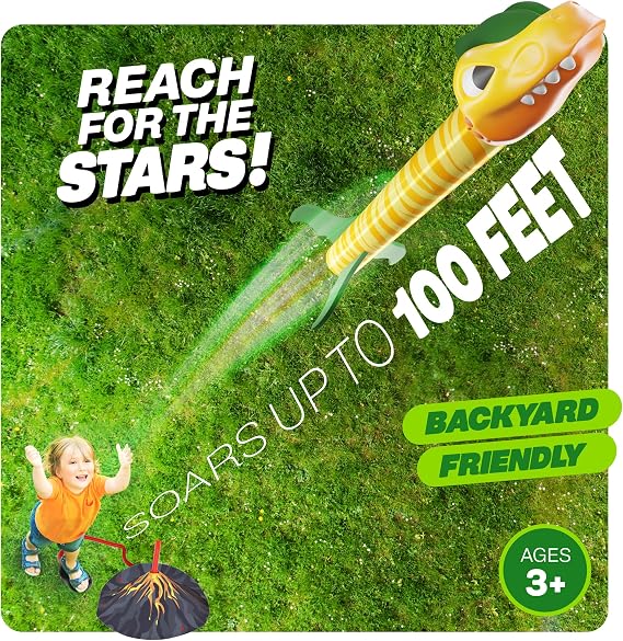 Ninja Blast Dinosaur Toy Rocket Launcher for Kids Toys for Kids 3-5 5-7 4-6 - Outdoor Toys for Kid Ages 4-8 - 3 4 Year Old Boy Birthday Gift - Gifts for Boys Age 3 4 5 6 Years Toy for Toddlers
